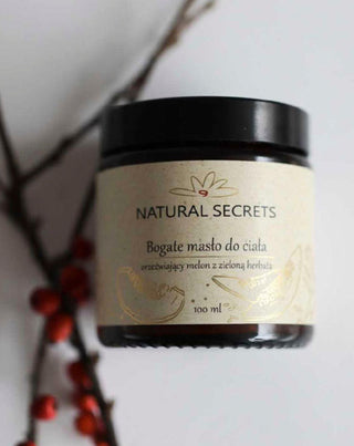 Body butter med naturliga oljor med doft av melon och grönt te Natural Secrets - 2