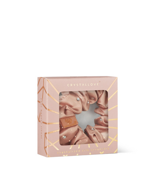 Hårband i silke med strass — roséguld Crystallove - 4