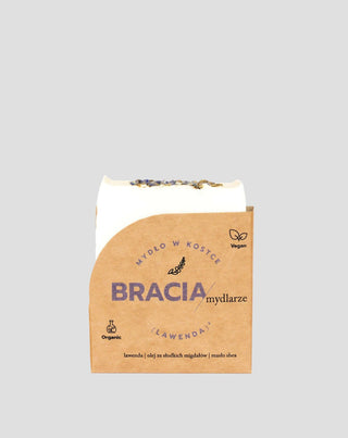 Lugnande och återfuktande lavendeltvål i fast form med rissolja och sheasmör Bracia Mydlarze - 1