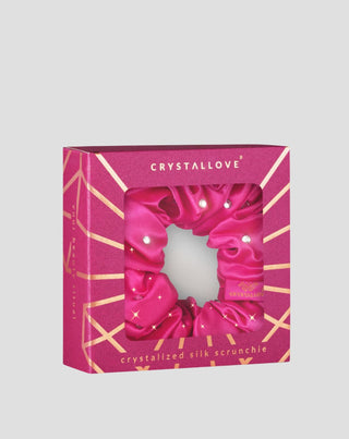 Hårsnodd av siden med kristaller – hot pink Crystallove_4 - 4