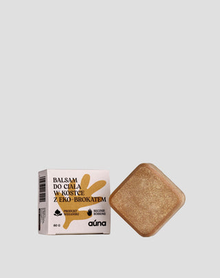 Mildt brunande kroppsbalsam i fast form med bacurismör och ekologiskt glitter Auna - 1