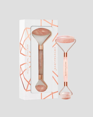 Ansiktsmassager med rosenkvarts Rose quartz roller - kärlekens sten Crystallove - 1