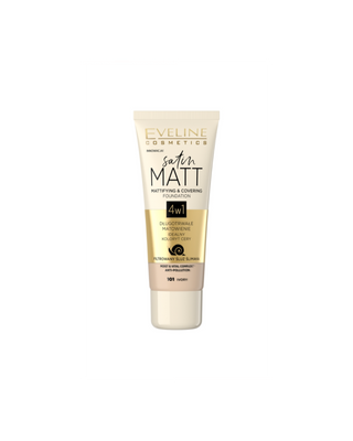 Mattifierande foundation med filtrerat snigelslem nr 101 ivory Satin Matt Eveline - 1