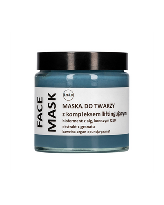 Ansiktslyftande mask med algbioferment, coenzym Q10 och granatäppleextrakt La-Le