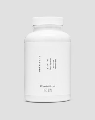 Biotin kapslar 2500 mcg vitamin H för hår, hud och naglar Nutridome 180 st. - 1