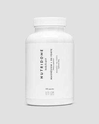 Magnesium + B6 Forte magnesiumcitrat mot kramper i ben och vader, trötthet och stress Nutridome 180 kapslar - 1
