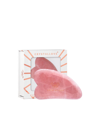 Rosenkvarts gua sha ansiktsmassageplatta - Crystallove love stone - 1