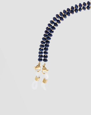 Guldpläterad glasögonkedja med lapis lazuli Mys_4 - 4