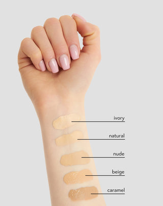 Lätt ansiktsfoundation med bra täckning, mattande 12 timmar för mörk hy 04 Beige Nutridome - 3