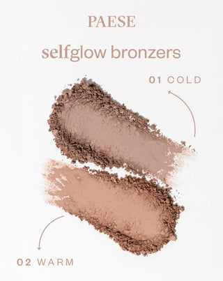 Pressad bronzer Selfglow 02 Warm med aktiva ingredienser för konturering av ansiktet Paese - 5