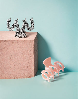 Set med stora hårspännen - rosa och marmorerade Twisty 2 st - 4