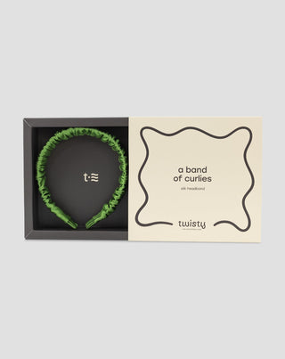 Silkehårband i 100% natursilke grön Twisty - 3
