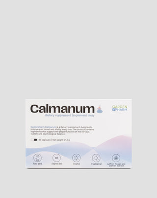 Kosttillskott för att stödja gott humör, välbefinnande och nervsystemet Calmanum Gardenpharm 30 kapslar - 1