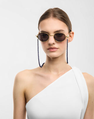 Guldpläterad glasögonkedja med lapis lazuli Mys_3 - 3