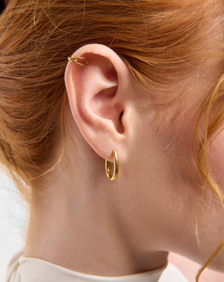 Set med guldpläterade örhängen med rosa jade i rostfritt stål Mys_1 - 3