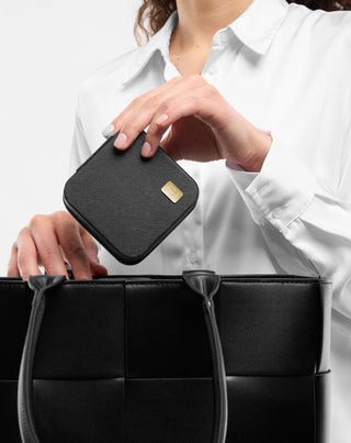 Litet smyckeskrin med fack, rullar och krokar, svart Mys_2 - 3