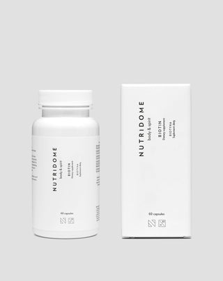Biotin kapslar 2500 mcg vitamin H för hår, hud och naglar Nutridome 60 st. - 2
