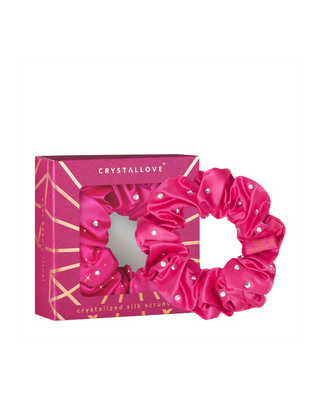 Sidenhårband med strass — varmrosa Crystallove - 1