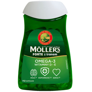 Kosttillskott med Omega-3-syror och D-vitamin - E Forte Moller's 112 kapslar - 1