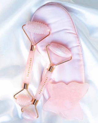 Roskvarts ansiktsmassager Rosenkvartsrulle - Crystallove love stone - 2