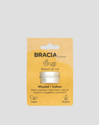 Fuktgivande läppbalsam mandel och kakao med vitamin E och linfröolja Bracia Mydlarze_3 - 3