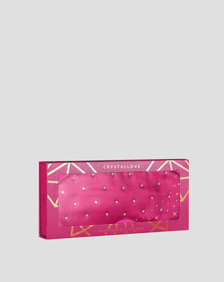 Ögonmask för sömn i siden dekorerad med kristaller – hot pink Crystallove_4 - 4