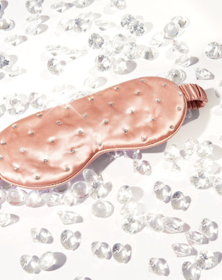 Sömsögonband i silke dekorerat med strass — roséguld Crystallove - 2