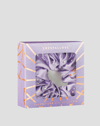 Silkesnodd för håret med kristaller – lilac Crystallove_4 - 4