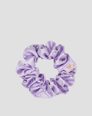 Hårsnodd av siden med kristaller – lilac Crystallove_3 - 3