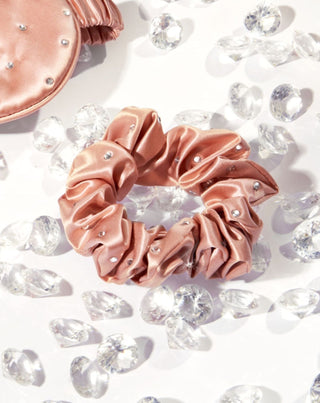 Hårband i silke med strass — roséguld Crystallove - 2