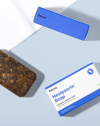 Afrikanskt svart tvål mot akne, psoriasis och eksem Healpsorin Dermz_2 - 2