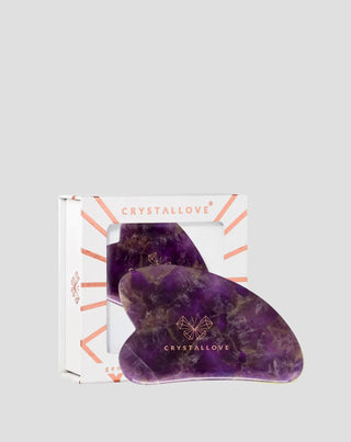 Ansiktsmassageplatta gua sha av ametist, sten för harmoni och avslappning Crystallove - 1