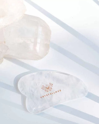 Rock crystal gua sha ansiktsmassageplatta med Crystallove rengöringsegenskaper - 2