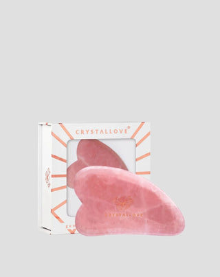 Ansiktsmassageplatta gua sha i rosenkvarts - kärleksstenen Crystallove - 1