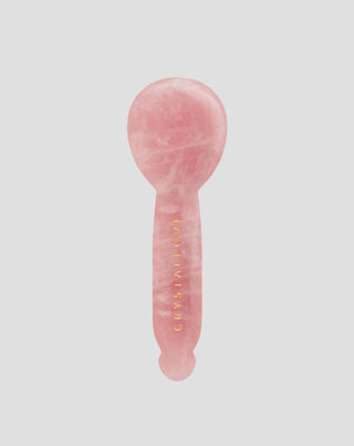 Gua sha-massager för ögonområdet i rosenkvarts – ansiktsreflexologi Crystallove - 1