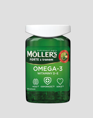 Kosttillskott med Omega-3-syror och D-vitamin - E Forte Moller's 112 kapslar - 1