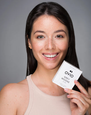 Grå askfärgade kontaktlinser, månatliga gråmånar nr. 1 Ovio - 2