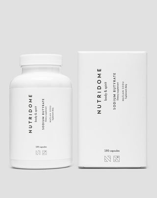 Natriumbutyrat 620 mg/dag för störningar i tarmfloran, inflammatoriska störningar och bakteriefloran Nutridome 180 st - 3
