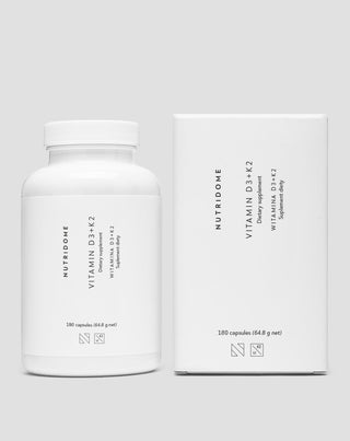 Vitaminer D3+K2 med inulin för stöd av skelettet och immunförsvaret Nutridome 180 st.