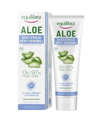 Aloe Gel Sensitive Tand- och tandköttspasta Equilibra - 1