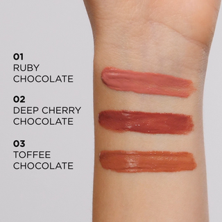 Flytande läppstift med glansig läpp-effekt 02 Deep Cherry Chocolate Choco Glamour Eveline - 2