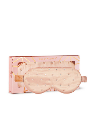Sömsögonband i silke dekorerat med strass — roséguld Crystallove - 1