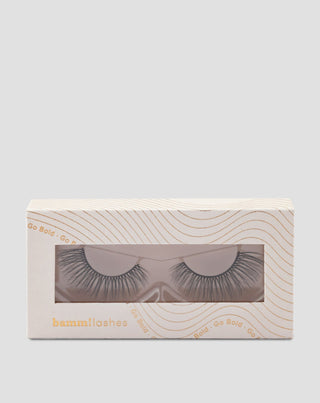 Lösögonfransar på en 2D-remsa för upprepad användning, mycket mjuka Go Bold Bamm!Lashes