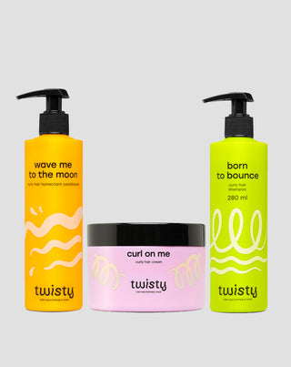 Twisty set med hårvårds- och stylingprodukter för lockigt och vågigt hår - 1
