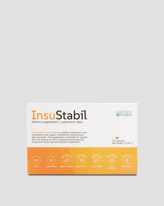 Kosttillskott för normal sockerhalt och ämnesomsättning InsuStabil Gardenpharm 30 kapslar - 1