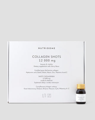 Flytande kollagenshots 12 000 mg med vitaminer, kosttillskott Nutridome 30 x 30 ml