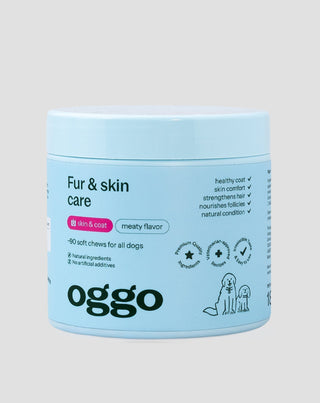 kosttillskott fur & skin karma för hundar för vackert päls och frisk hud oggo 180 g - 1