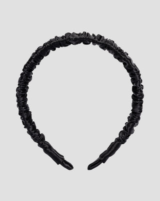 Silkehårband i 100% natursilke svart Twisty - 1